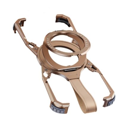 Z Shape Metal Shockproof Case With Magsafe 360 Rotating Double Stand Alloy Bumper Cover For iPhone 16 Pro - Desert Gold