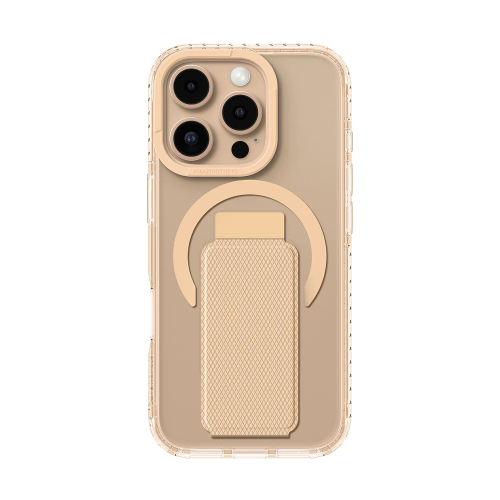 iPhone16 Titan Pro MagSafe Holder 3  Lens Front View Rose Gold
